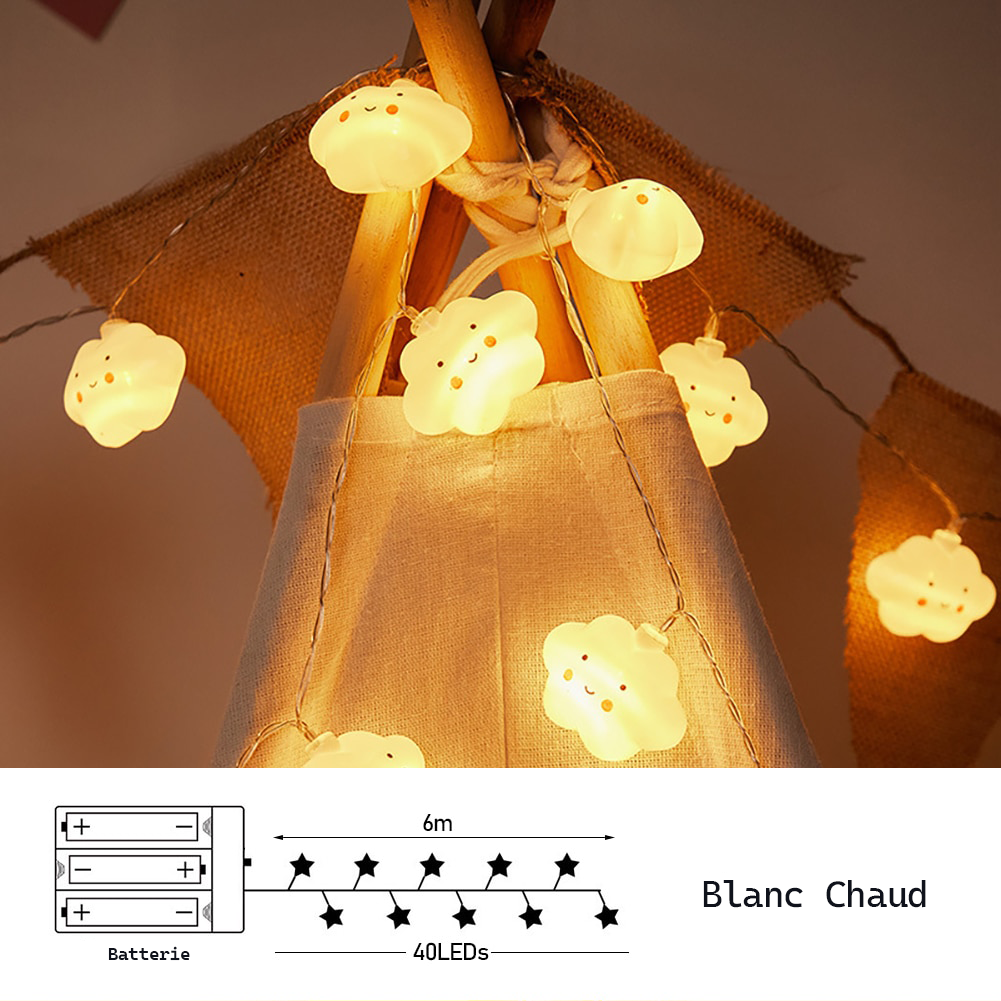 guirlande nuage blanc chaud