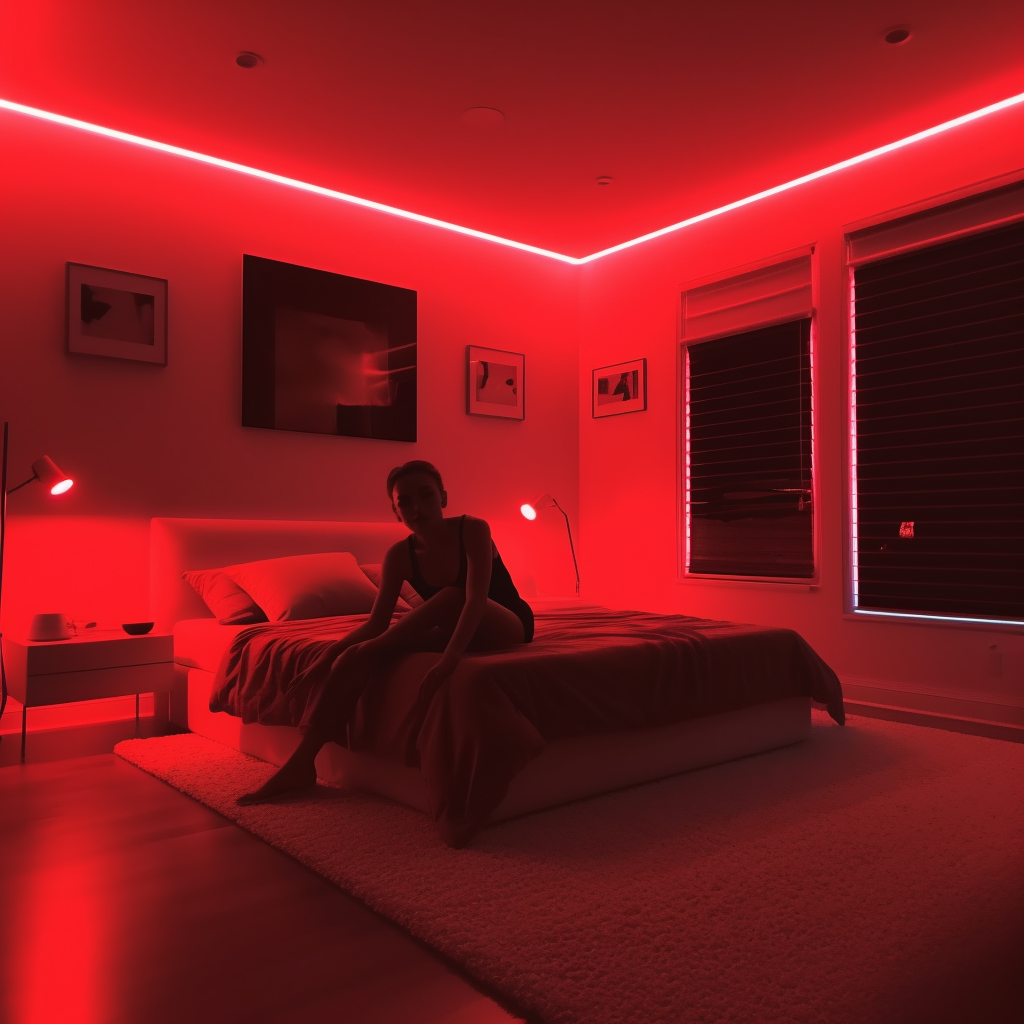Chambre LED rouge