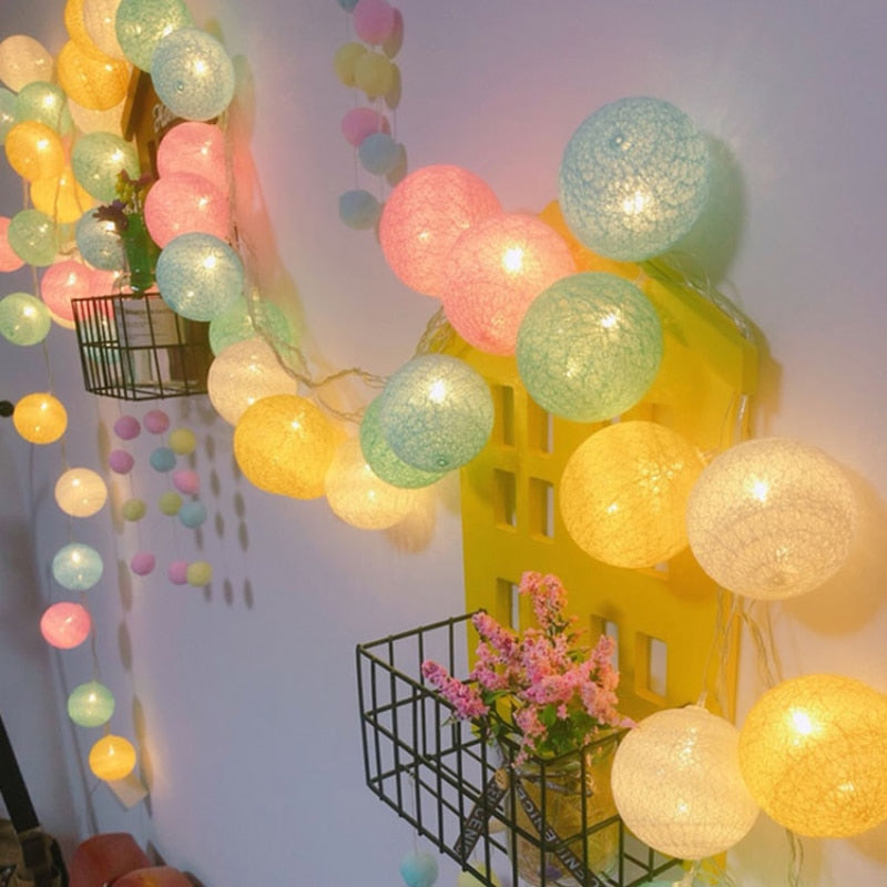 Guirlande Lumineuses Boules Coton