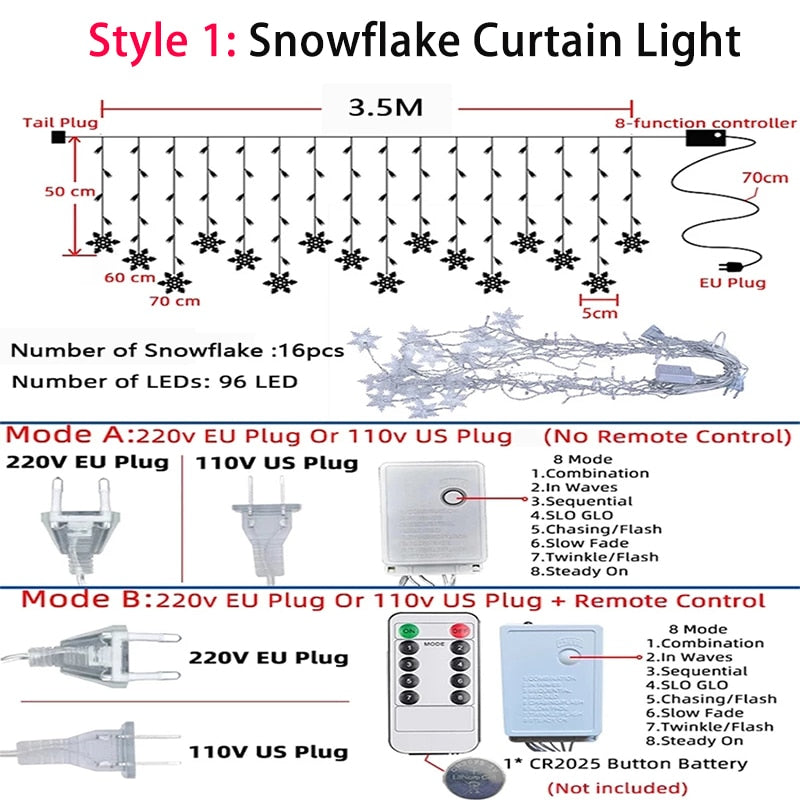 Guirlande lumineuse flocon de neige