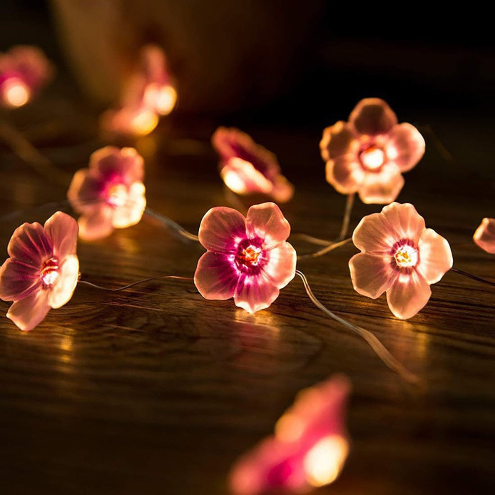 Konstsmide Guirlande lumineuse décorative LED Fleurs, 20 LED, 1.9 m,  intérieur